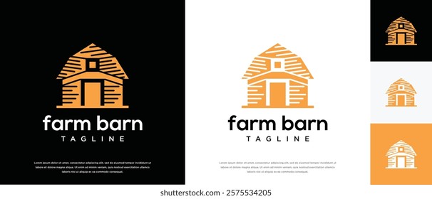 Farm barn logo design. Farm barn logo template. Farming and ranch logo symbol icon