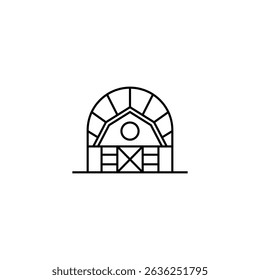 farm barn logo in line art design style