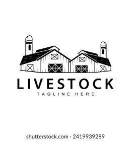 Farm barn logo vector warehouse simple minimalist vintage old village templet illustration
