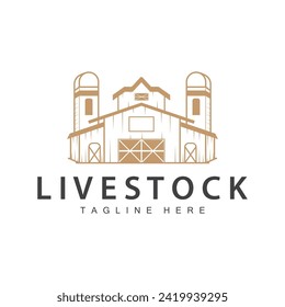 Farm barn logo vector warehouse simple minimalist vintage old village templet illustration