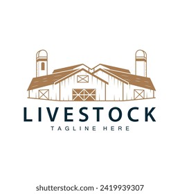 Farm barn logo vector warehouse simple minimalist vintage old village templet illustration
