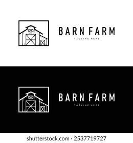 Farm barn logo vector warehouse simple minimalist vintage old village templet illustration