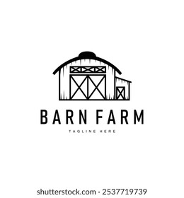 Farm barn logo vector warehouse simple minimalist vintage old village templet illustration