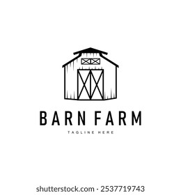 Farm barn logo vector warehouse simple minimalist vintage old village templet illustration
