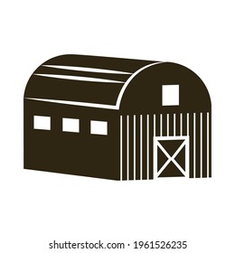 farm barn on white background