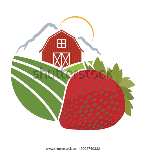 Farm Barn Strawberry Vector Stock Vector (Royalty Free) 2002740332 ...