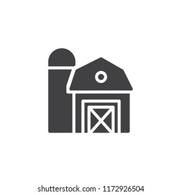 Farm barn vector icon. filled flat sign for mobile concept and web design. Farm building simple solid icon. Symbol, logo illustration. Pixel perfect vector graphics