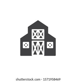 Farm barn vector icon. Storehouse filled flat sign for mobile concept and web design. Wood barn glyph icon. Symbol, logo illustration. Vector graphics