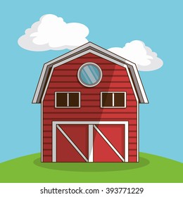 farm barn, vector illustration