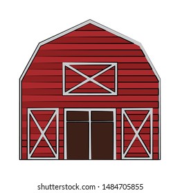 Farm barn wooden building cartoon vector illustration graphic design