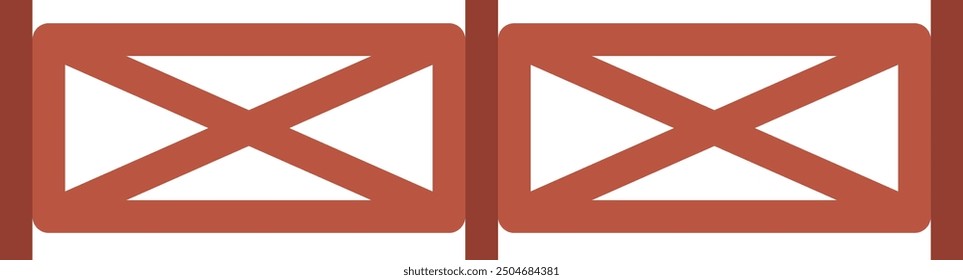 Farm barrier color icon. Countryside wooden fence