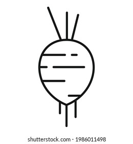 Bauernrübensymbol. Umriss-Farm-Zuckerrüben-Vektorsymbol für Webdesign einzeln auf weißem Hintergrund