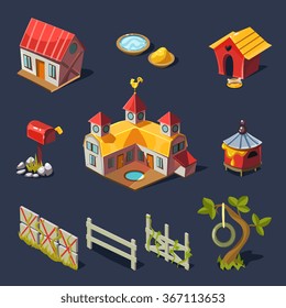  Farm Big set of design elements in modern flat style. Vector illustration