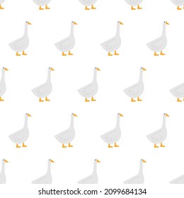 Farm bird goose seamless pattern