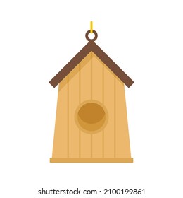 Farm bird house icon. Flat illustration of farm bird house vector icon isolated on white background