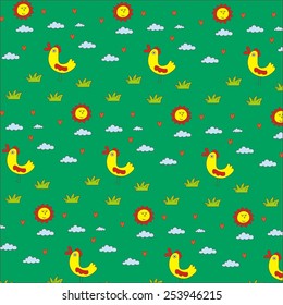 farm bird pattern design