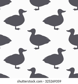 Farm bird silhouette seamless pattern. Duck meat. Background for craft food packaging or butcher shop design. Vector illustration