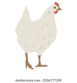 Ilustración plana de Vector de pájaro de granja. Cultivo de copart de pollo.