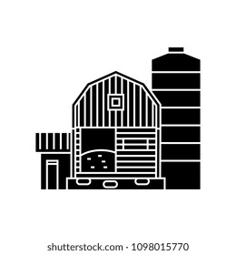 Farm black icon concept. Farm  vector sign, symbol, illustration.