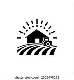 Farm, Black and White Vector illustration Pro Vector and Pro EPS