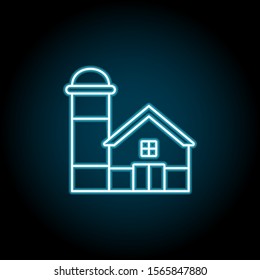 Farm blue neon icon. Simple thin line, outline vector of autumn icons for ui and ux, website or mobile application