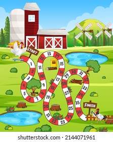 A farm boardgame template illustration