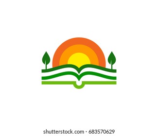 Farm Book Icon Logo Design Element