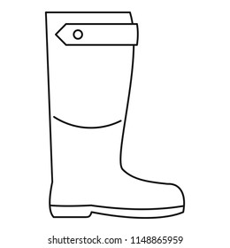 Farm boot icon. Outline farm boot vector icon for web design isolated on white background