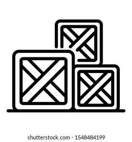 Farm box icon. Outline farm box vector icon for web design isolated on white background