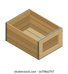 Farm box vector icon. Isometric vector icon isolated on white background farm box .