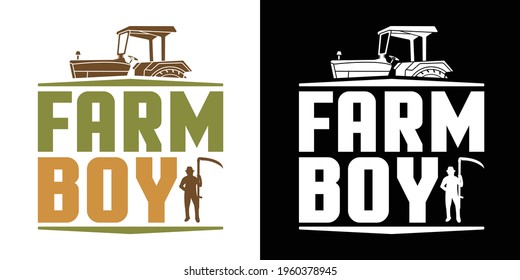 Farm Boy Printable Vector Illustration