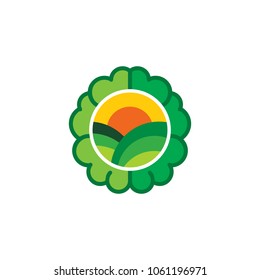 Farm Brain Logo Icon Design
