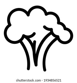 Farm broccoli icon. Outline farm broccoli vector icon for web design isolated on white background