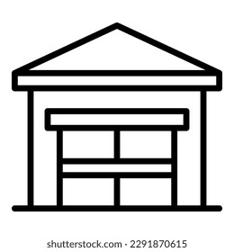 Farm building icon outline vector. Cow breed. Milk zebu
