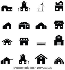 farm building icon set