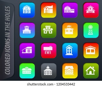 farm building icon set for web sites and user interface