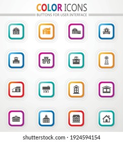 farm building icon set for web sites and user interface
