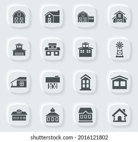 farm building icon set for web sites and user interface