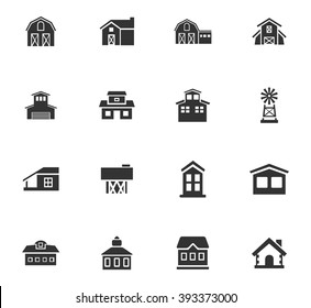 farm building icon set for web sites and user interface