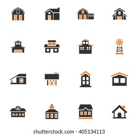 farm building icon set for web sites and user interface