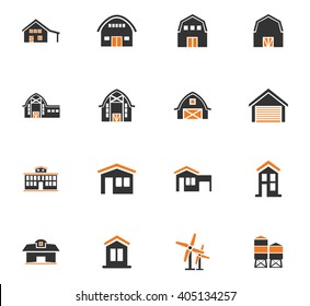 farm building icon set for web sites and user interface