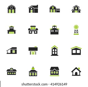 farm building icon set for web sites and user interface