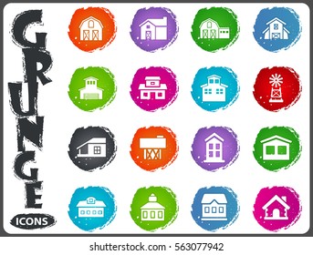 farm building icon set for web sites and user interface