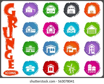 farm building icon set for web sites and user interface