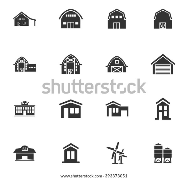 Farm Building Icon Set Web Sites Stock Vector (Royalty Free) 393373051 ...
