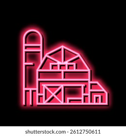 farm building neon light sign vector. farm building illustration