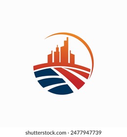 Logotipo de Vector de torre de construcción agrícola