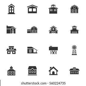 farm building vector icons for user interface design