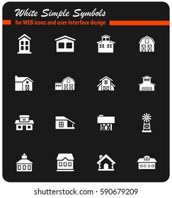 farm building vector icons for user interface design