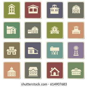 farm building vector icons for user interface design